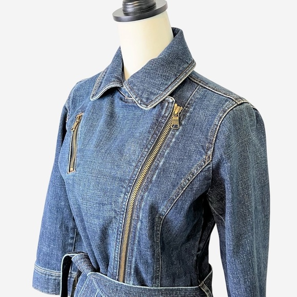 Vintage Ralph Lauren Denim Trench Coat Petite Small - Picture 4 of 15